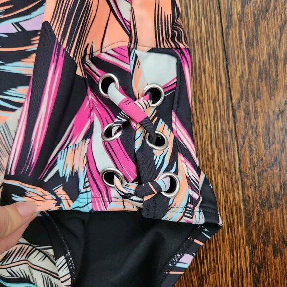 💥5 for $25! Decree Swimsuit Womens One Piece Floral Tropical 1X Vacation - Picture 3 of 15